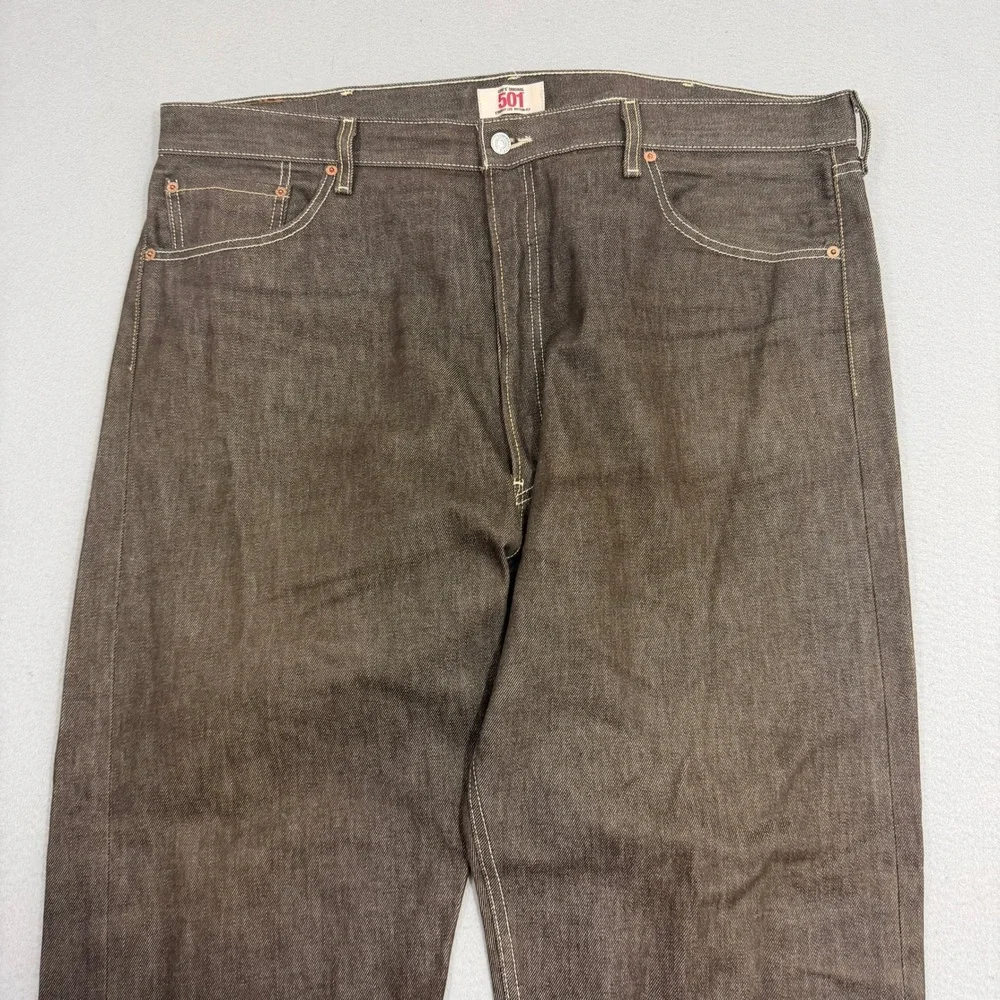 Vintage Levis 501xx Jeans Men 42x32 Brown Denim Button Fly 2005 Western Straight